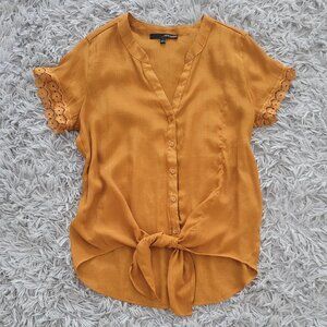 Burnt Orange Boho Lace Top